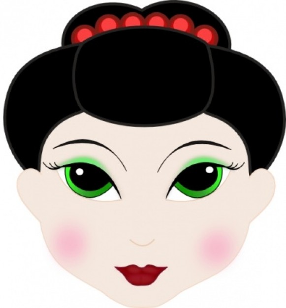 Geisha Girl Anime clip art | Download free Vector