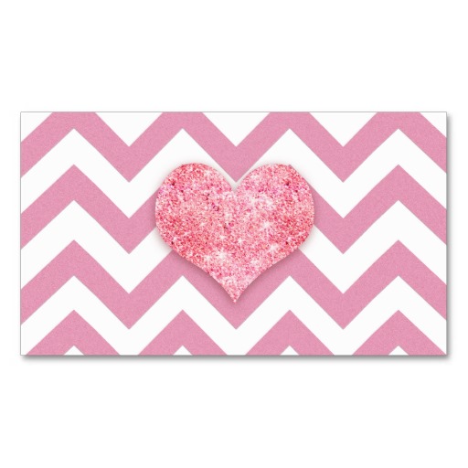 Glitter Pink Love Heart pink girly chevron pattern Postage from ...