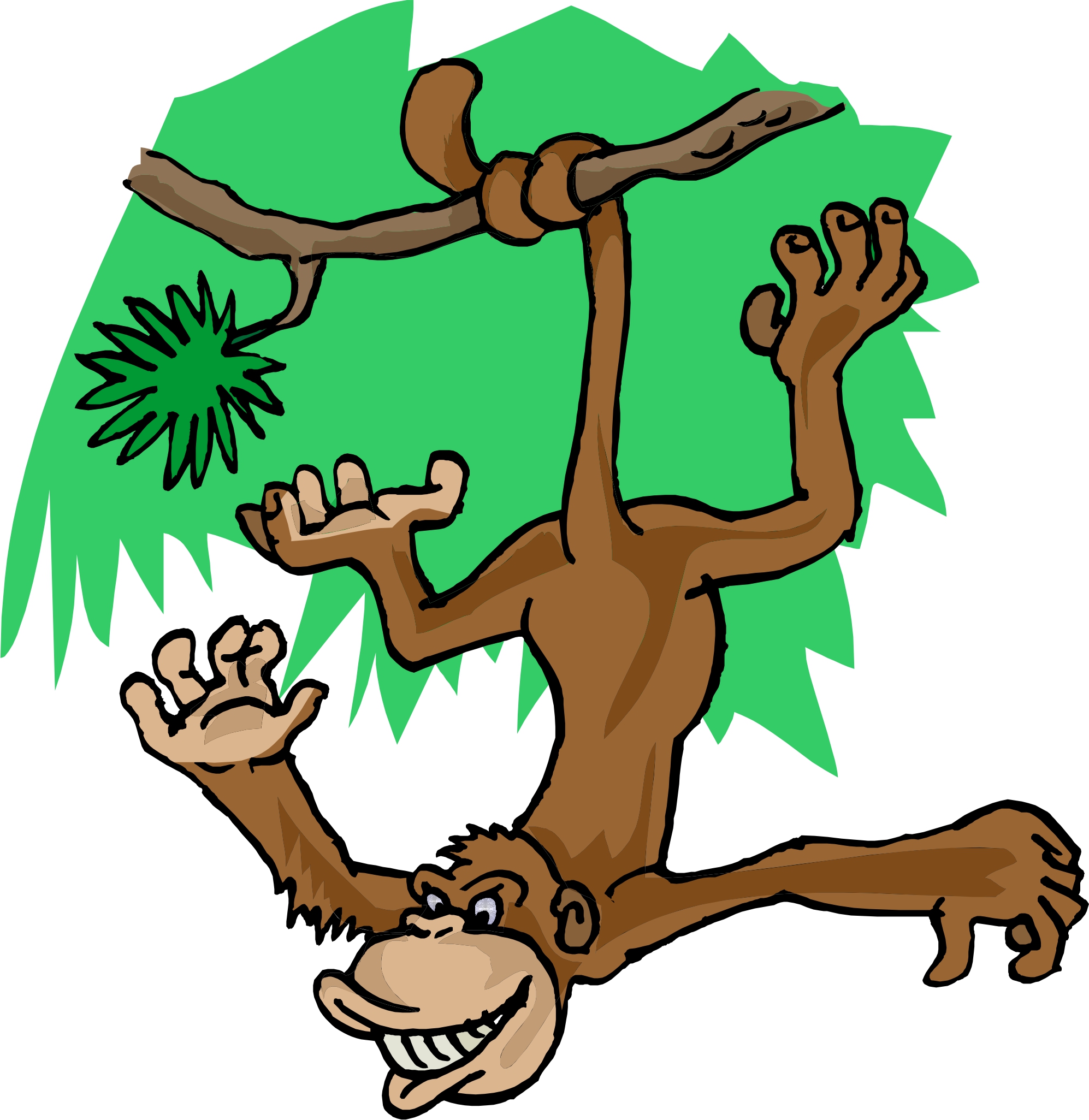 clipart monkey hanging tree - photo #38