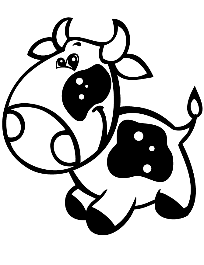 Cartoon Cow Portrait Coloring Page | Free Printable Coloring Pages