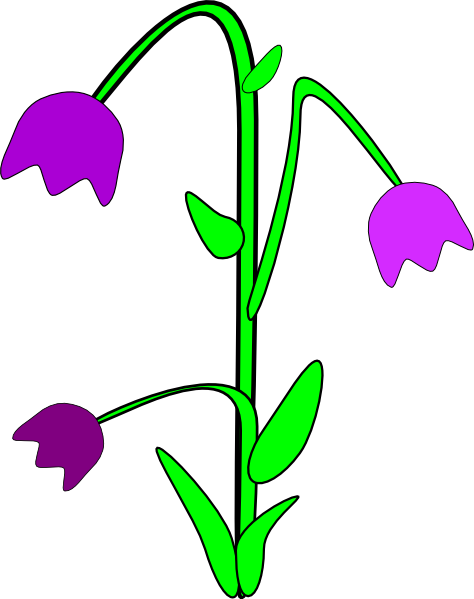 Purple Bell Flowers clip art Free Vector