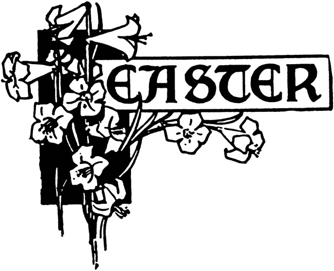 happy easter clipart black and white - photo #33