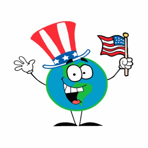 cute patriotic globe cartoon usa cut outs from Zazzle.