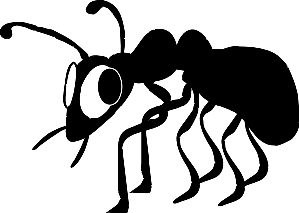 Cartoon Ant Silhouette Clip Art - vector clip art ...