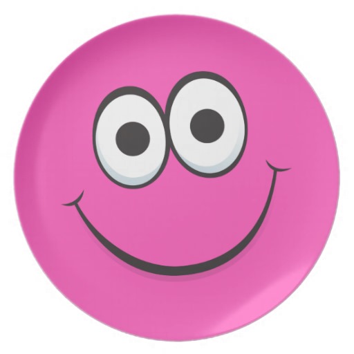 Cartoon character smiley face, fun and cute plate at Zazzle.