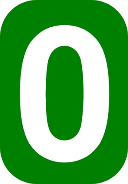 Green Rounded Rectangle With Number 0 clip art | Download free Vector