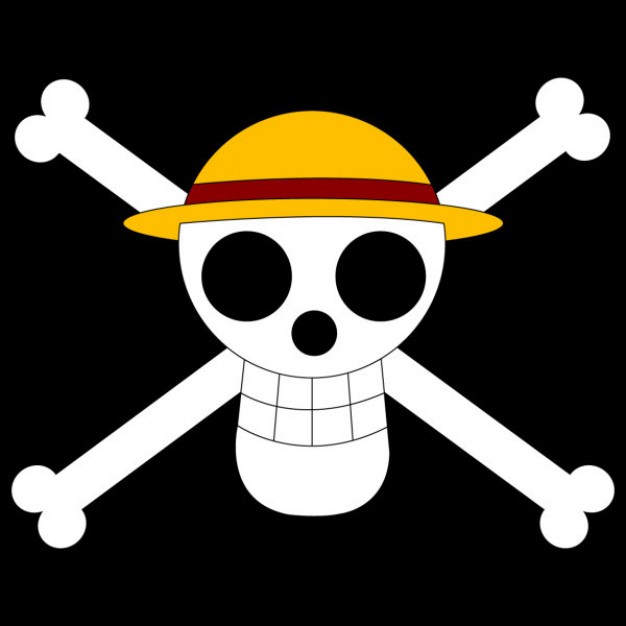 straw hat luffy pirate flag vector | Download free Vector