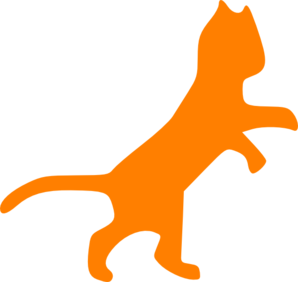 Orange Cat Dancing Sillohette Clip Art - vector clip ...