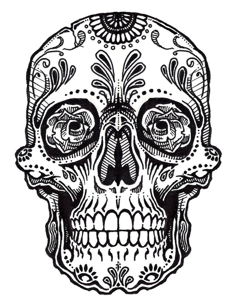 mexican sugar skulls coloring pages - photo #9