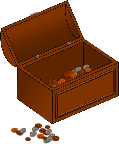 Open cartoon treasure chest | Public domain vectors