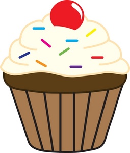 Cupcake with cherry on top clipart