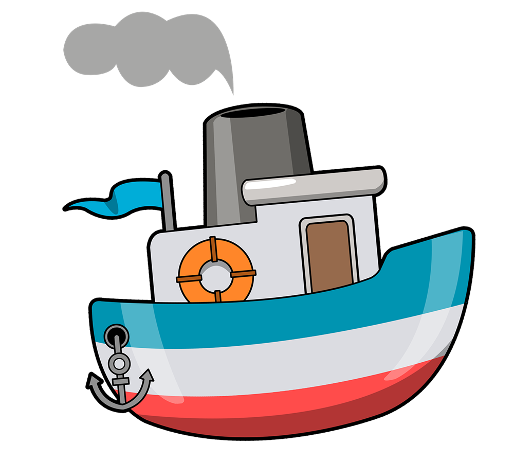 Cartoon fishing boat clipart