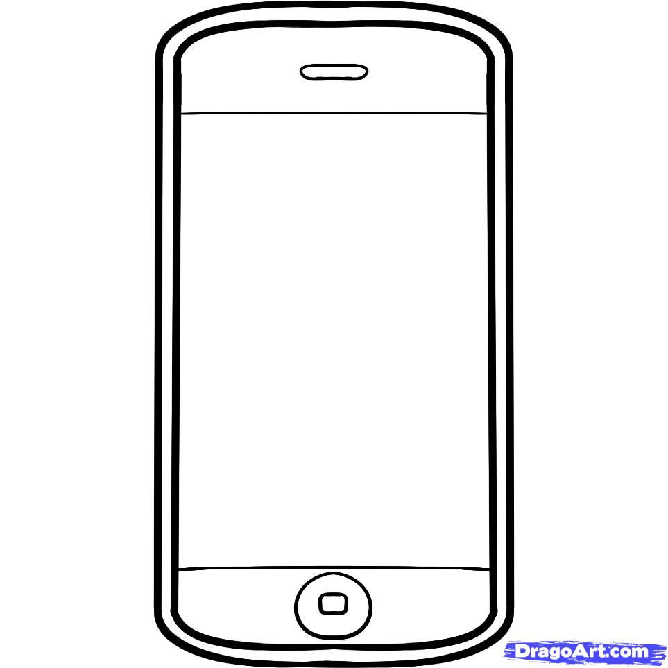 mobile phone outline clip art - photo #29