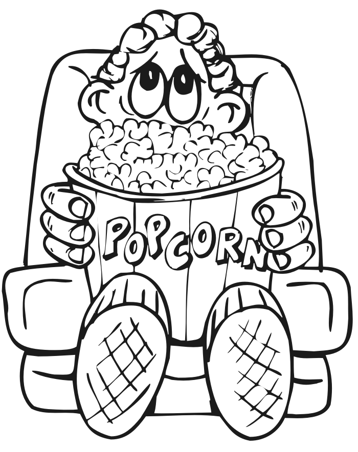 Popcorn Coloring Sheet - AZ Coloring Pages