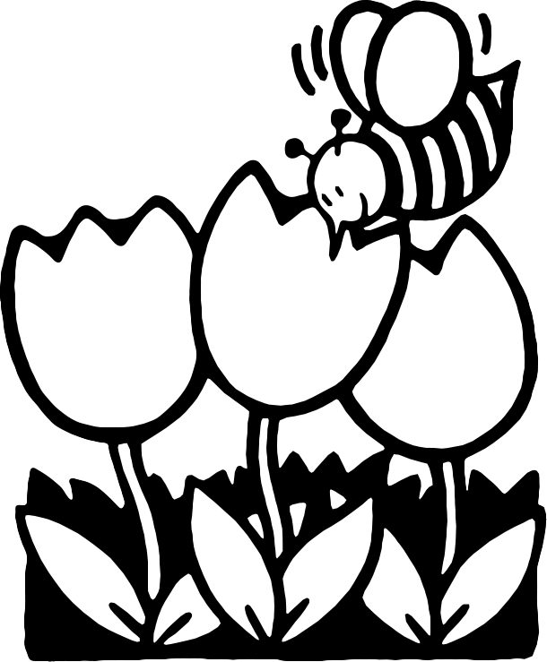 tulip clip art free black and white - photo #40