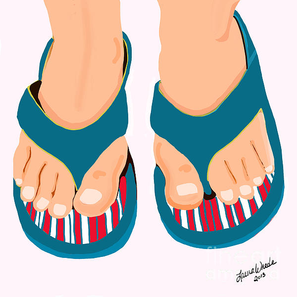 Beach Sandals Drawing - ClipArt Best