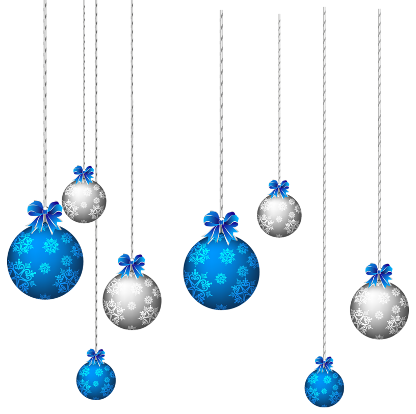 Christmas decorations clipart blue