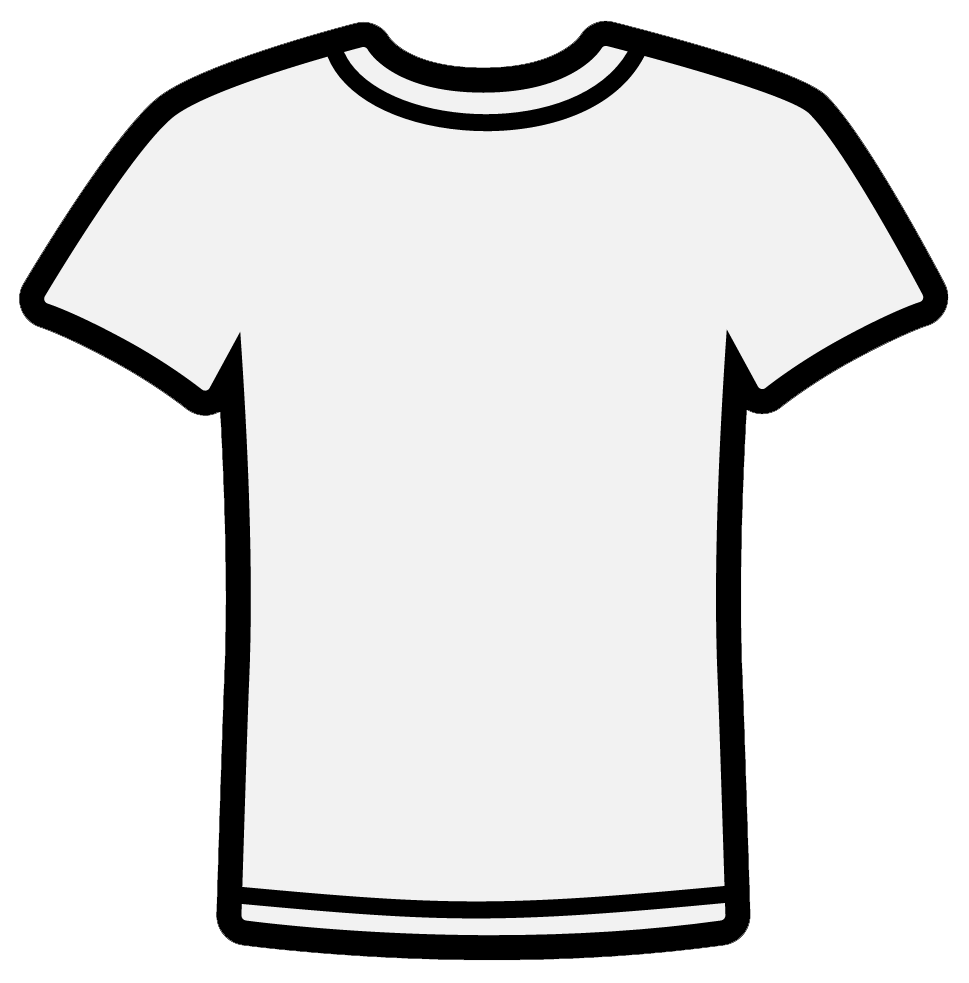 T shirt black and white clipart