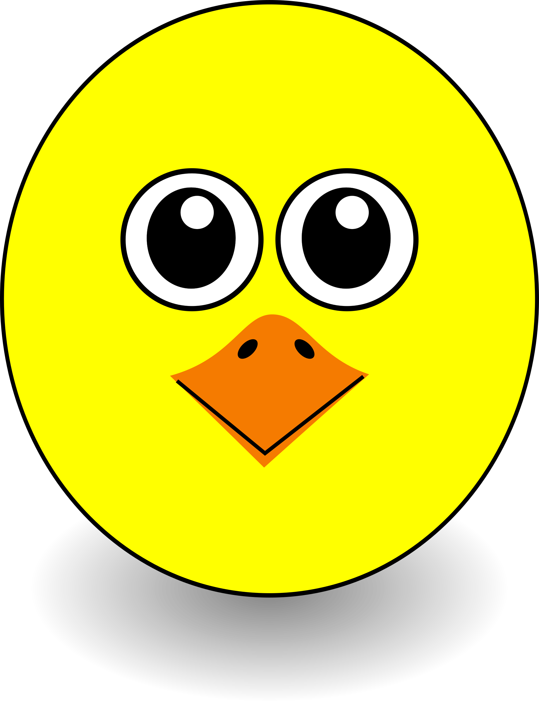 Clipart - Funny Chick Face Cartoon