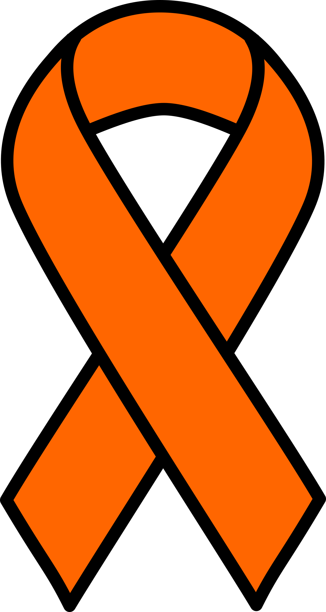 Clipart - Orange Kidney Cancer and Leukemia Ribbon