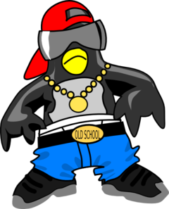 Old School Rapper Penguin Clip Art - vector clip art ...