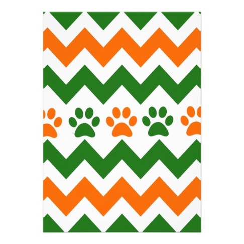 Chevron Puppy Paw Prints Orange Lime Dog Lover Personalized ...