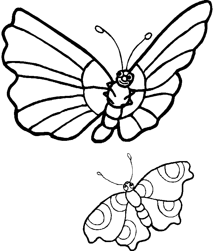 Two Cute Butterfly Coloring Pages - Butterflies Coloring Pages ...