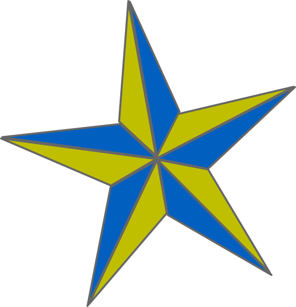 Blue/gold Naut. Star Clip Art - vector clip art ...