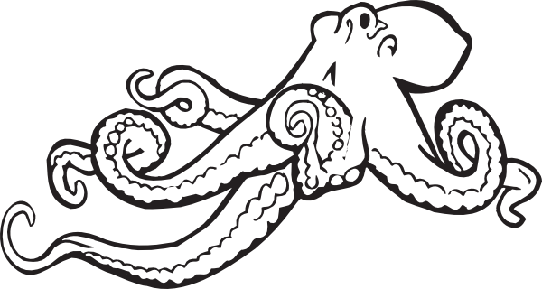 Coloring Book Octopus clip art Free Vector