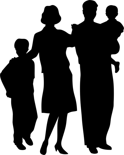free clipart family silhouette - photo #16