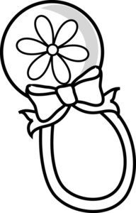 Baby Rattle Clipart Image - Outline Of A Baby Rattle With A Flower ...