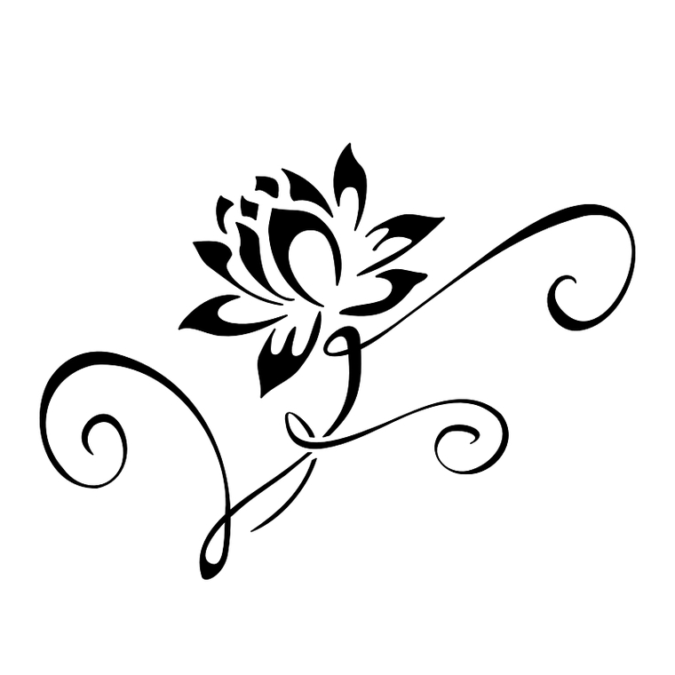 Lotus Flower Line Drawing Clipart - Free to use Clip Art Resource