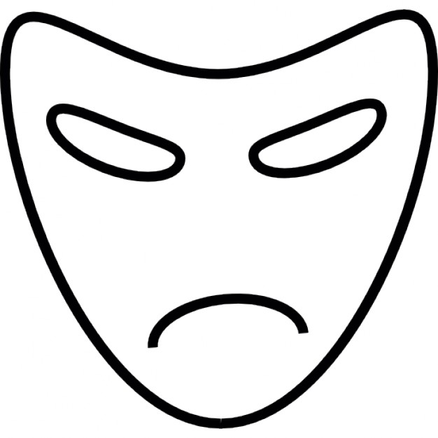 Drama, sad mask shape, IOS 7 interface symbol Icons | Free Download
