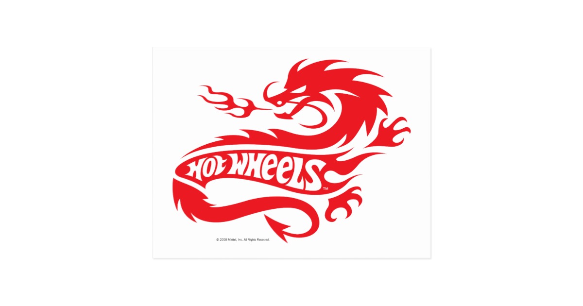 Hot Wheels Red Dragon Logo Postcard | Zazzle