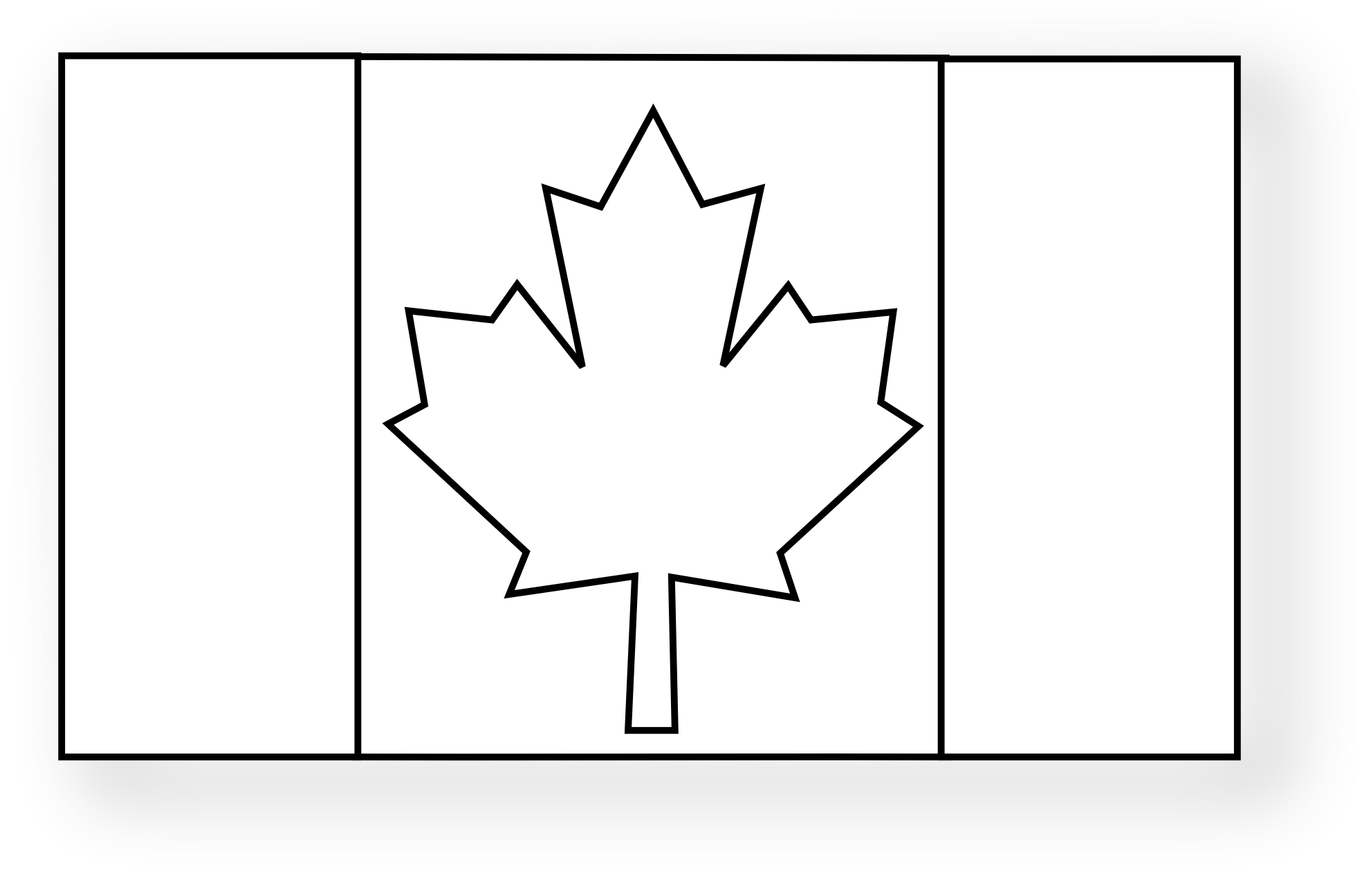 Canadian Flag Clipart Black And White