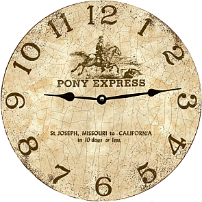 Pony Express Antique Reproduction Wall Clock