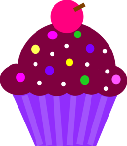 Cupcake Purple Clip Art - vector clip art online ...