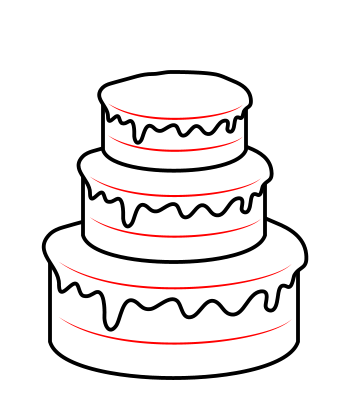 Wedding Cake Outline. cake sketches cakes templates tiered cake ...