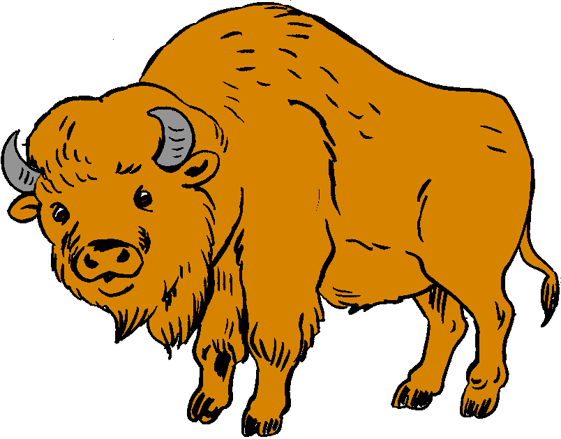 Cartoon Bison Rear View Clipart - The Cliparts