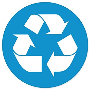 Amazon.com: Recycle SIGN Blue sticker decal 4" x 4": Automotive