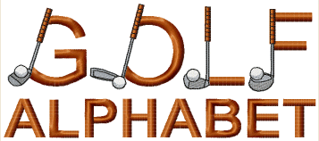 Golf Alphabet Machine Embroidery Designs