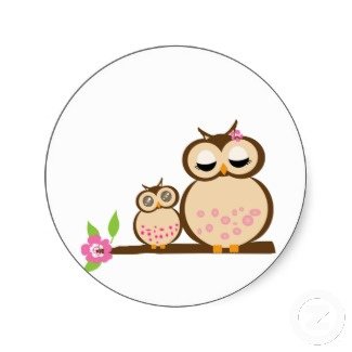 Mom and baby owl clip art