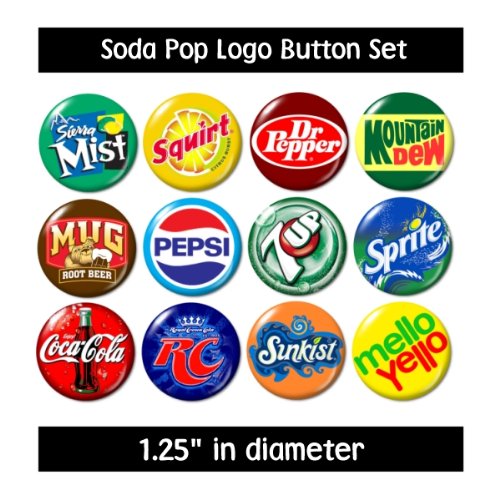 Amazon.com : SODA POP LOGO BUTTONS PINS BADGES cute gifts jewelry ...