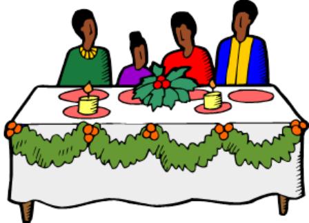 Family table prayer clipart christmas
