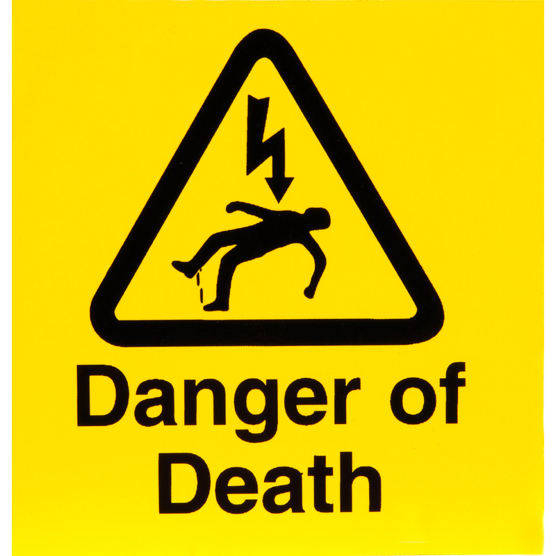Electrical Warning Signs Danger of Death - Toolstation