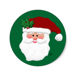 Santa Claus Face Stickers | Zazzle