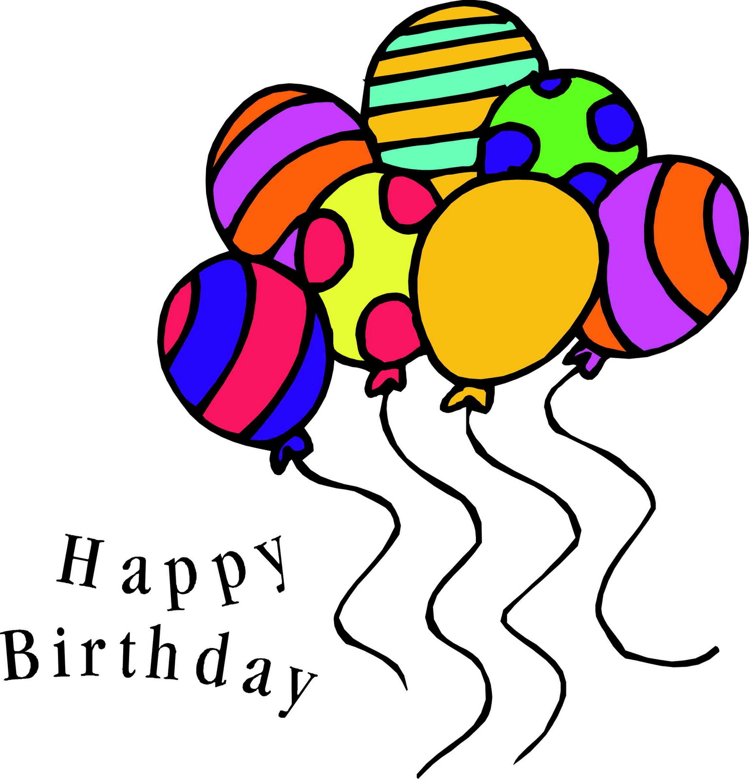 Free happy birthday balloon clipart