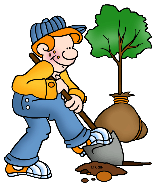 Planting trees clipart