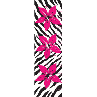 Secretly Designed Flower with Zebra Print Wall Decal Growth Chart ...