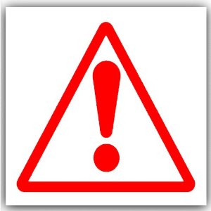6 x Caution,Warning,Danger Symbol-Red on White,External Self ...